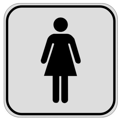 tablica.si-Tablica piktogram za označitev sanitarij. Tablica je na voljo v različnih barvah ali lesu. WC ženske