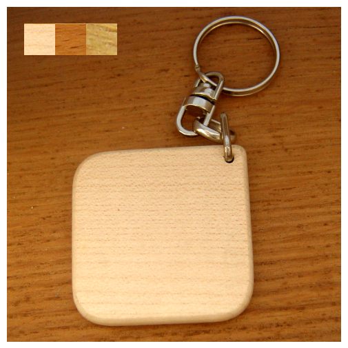 tablica.si-Obesek za ključe iz masivnega lesa z verižico in lasersko gravuro  Obesek Lesen kvadrat42