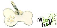 tablica.si-Obesek za psa z gravuro, kovinski, ročno delo, narejeno v Sloveniji kost MjavHov bela