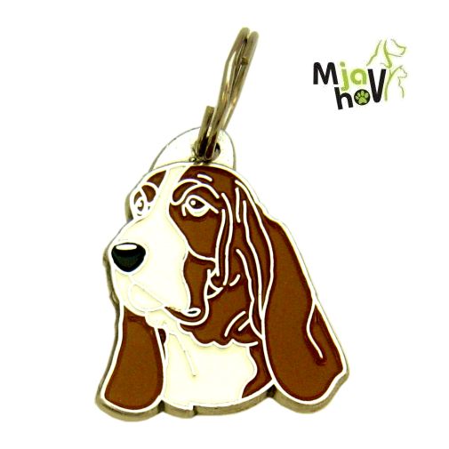tablica.si-Obesek za psa z gravuro, kovinski, ročno delo, narejeno v Sloveniji Baset rjav (Basset hound)